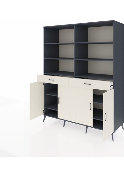 Kronos Gardrop 10 Raflı 2 Çekmeceli 4 Kapaklı 176x59x221 Antrasit-aytaşı Aytaşı Kronos Gardrop 10 Raflı 2 Çekmeceli 4 Kapaklı 176x59x221 Antrasit-aytaşı Aytaşı