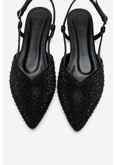Luvi Shoes Rexton Siyah Taşlı Kadın Sandalet