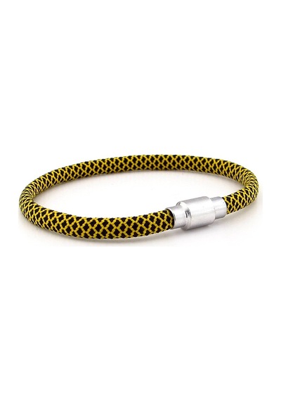 Sari Siyah Paracord Ipli Miknatisli Erkek Bileklik M012B Çok Renkli
