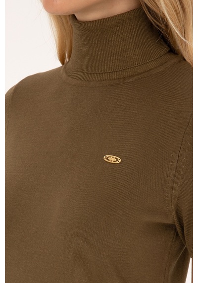 U.S. Polo Assn. Kadın Haki Boğazlı Kazak 50314835-VR027