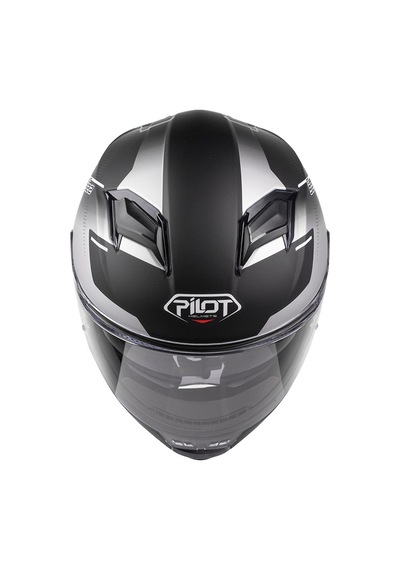 Pilot Alpha Sv Mat Siyah Gri Kapalı Motosiklet Kaskı Siyah