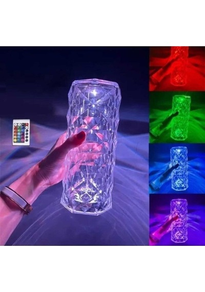 Kristal Led Masa Üstü Lamba 16 Renk Uzaktan Kumandalı Dokunmatik Diğer