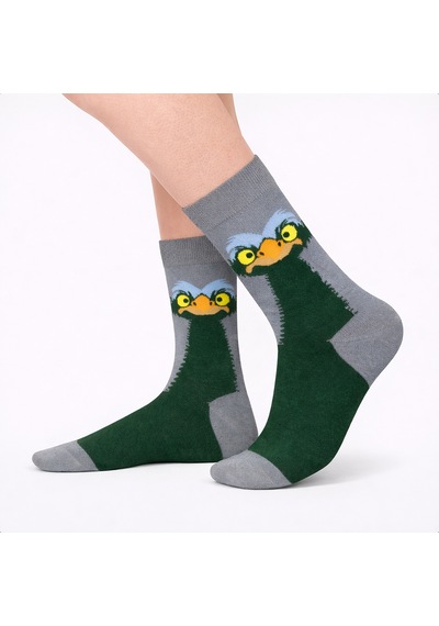 Carnaval Socks Deve Kuşu Desenli Tasarım Unisex Soket Çorap 2000386