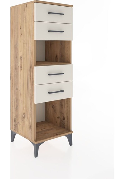 Hyperion Dolap Tek Raflı 4 Çekmeceli 44x44x134 Çam-aytaşı Çam