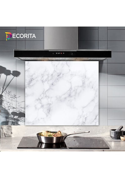 Decorita Klasik Mermer Desenli  Cam Ocak Arkası Koruyucu  52x60cm