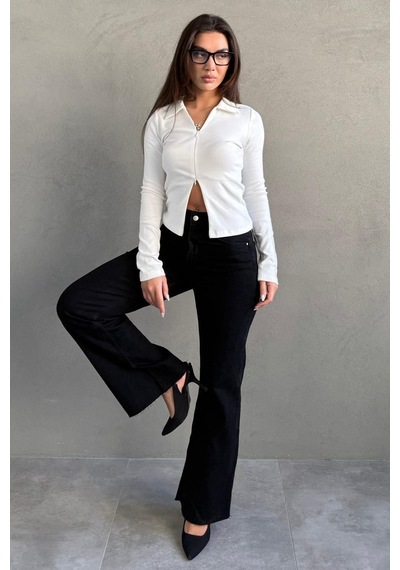 Siyah Push Up İspanyol Paça Kadın Jean Mg2653 siyah