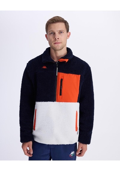 Kappa Hanoran Khakı-ecru-orange Man Sherpa Jacket 371t3qw-x8f Karışık-çok Renkli