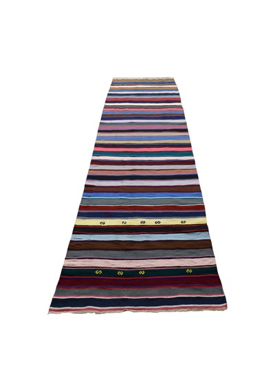 Kilim Antik El Dokuma Pamuklu Yolluk Anadolu Yörük Kilimi 0078 - Yeni - Çok Renkli