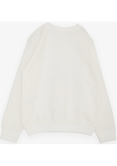 Breeze Kız Çocuk Sweatshirt Sevimli Simli Tavşancık Baskılı 1.5-5 Yaş, Ekru-ekru Ekru