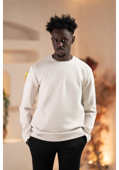 Paul Martin Modal Esnek Kumaş Regular Fit Mevsimlik Sweatshirt Krem