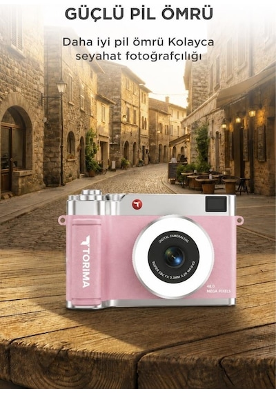 Torima CMR50 Mini Dijital Retro Kamera 48 MP Selfie Video Vlog Kamerası