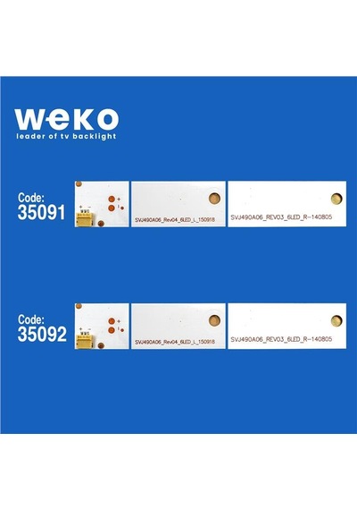 Wkset-6435 35091x5 35092x5 Svj490a06 Rev03 6led L/r Birleştirilmiş Led Kodu 5 Adet Led Bar Tvnizi Açıp İçindeki Led Barla Birebir Aynısı Olduğunu Görmeden Almayınız. Sonrasında İade Almamaktayız.