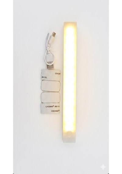 Hareket Sensörlü Şarjlı Led Dolap Işığı - Sıcak Sarı Işık-20 Cm Sıcak Işık