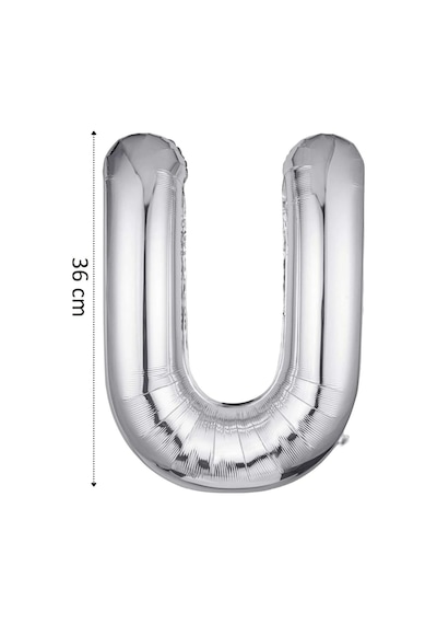 Folyo Balon U Harfi Helyum Balon 36 Cm Gümüş Renk - U Harf Balon - Harf Folyo Balon Silver Ballons Çok Renkli