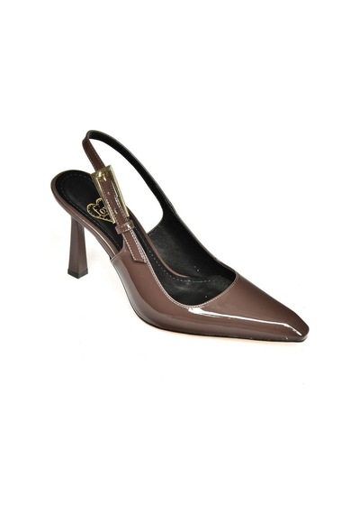 Fox Shoes S752084908 Kahverengi Rugan Kalın Topuklu Kadın Ayakkabı Kahverengi