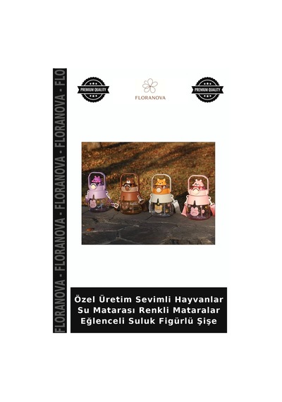 Özel Üretim Sevimli Hayvanlar Su Matarası Renkli Mataralar Eğlenceli Suluk Figürlü Şişe Çok Renkli