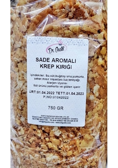 Dr. Gusto Krep Kırığı Sade 750 Gr