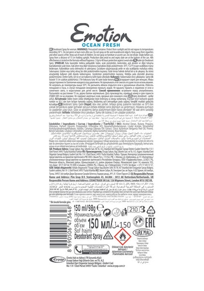 Emotion Ocean Fresh Kadın Sprey Deodorant 3 x 150 ML