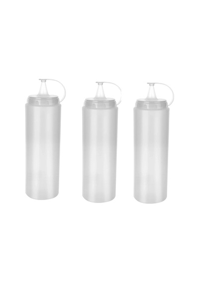 Hubrendy Çer Şeffaf Sos Şişesi - 1000ml Dev Boy 3 Adet 504512