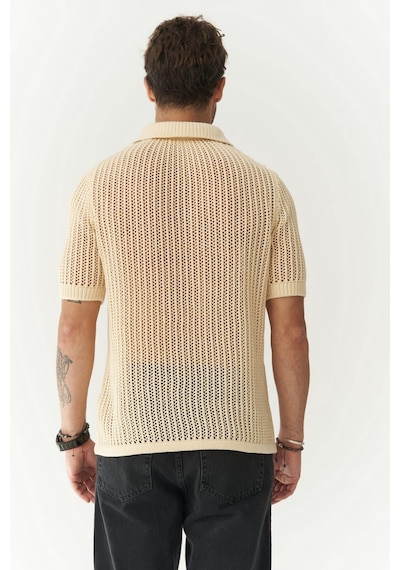 Mai Collection Mai Studios Co. Robert Erkek Polo Yaka Bej Triko T-shirt Çok Renkli