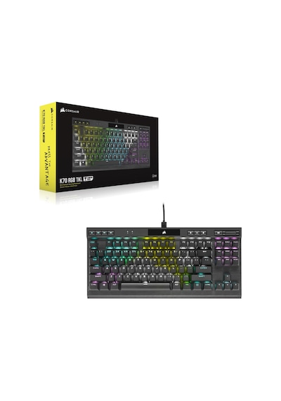 Corsair K70 RGB TKL Cherry MX Red Switch İngilizce Mekanik Oyuncu Klavye