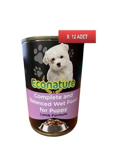 Econature Kuzu Etli Konserve Yavru Köpek Maması 12 x 400 G