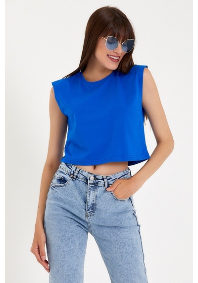Kadın Regular Fit Crop Tişort Spr22tsk128 001