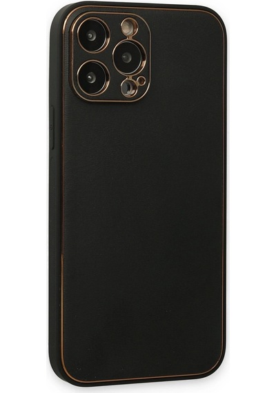 Newface Apple iPhone Uyumlu 14 Pro Kılıf Coco Deri Silikon Kapak Semeglbl - 52 - Siyah