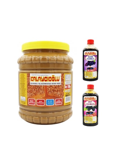 Kalaycıoğlu Bozkır Kavrulmuş Tahin 1900 G + Üzüm Pekmezi ve Dut Pekmezi 950 G