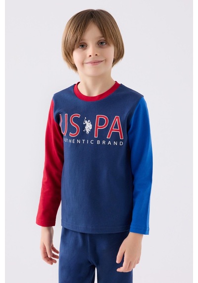 U.s. Polo Assn. 1919 Authentic Brand Erkek Çocuk Uzun Kol Pijama Takım İndigo