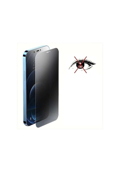 Apple iPhone Uyumlu 14 Plus Için Hayalet Ekran Koruyucu Privacy Kırılmaz Tam Kaplar Cam Rika Siyah