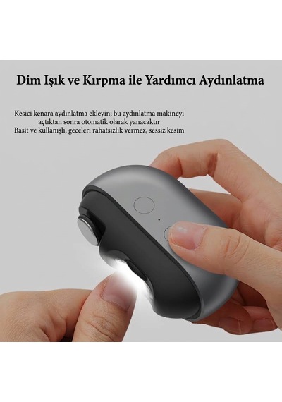 M7 Otomatik Elektrikli Tırnak Kesme Ve Törpüleme Makinesi Aydınlatmalı, Atık Hazneli, Şarjlı Manikür Cihazı