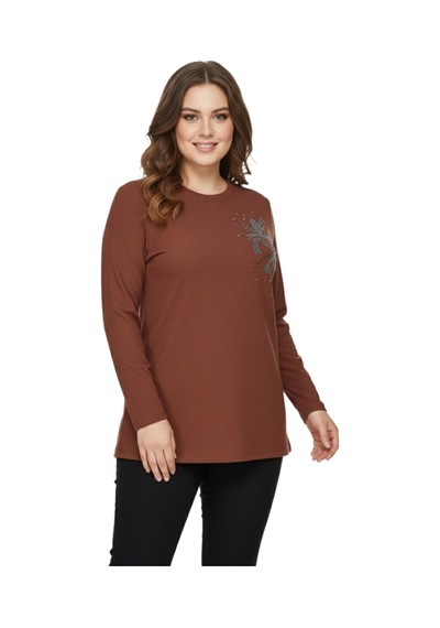 Nazal Kadın Önü Nakışlı Bluz Bgl-st05090 Taba