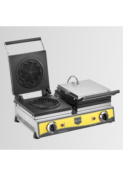 Remta W13 Sanayi Tipi Döküm Çiftli Çiçek Model 16 Cm Waffle Makinası Elektrikli