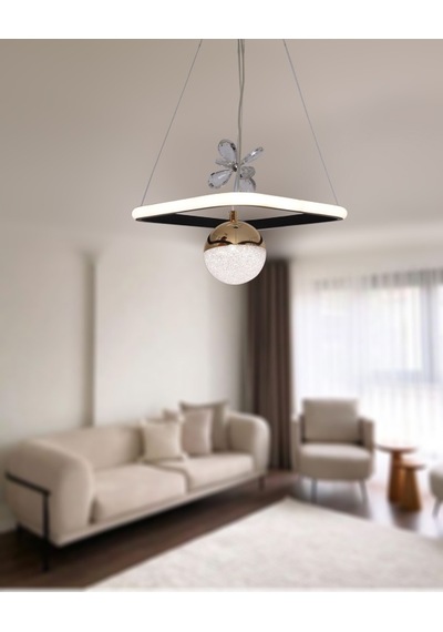 Tt Aydınlatma Karemodel Matsiyah-gold Tektoplu 3 Renkli Led Avize Siyah - Sarı