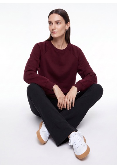 Fabrika Bordo Kadın Bisiklet Yaka Sweatshirt Falu-y