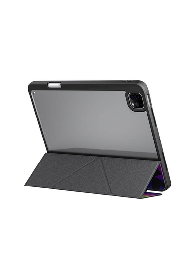Apple Uyumlu iPad  Pro 11 2024 Kılıf Skinarma Holografik Tasarım Arkası Şeffaf Magnetik Kira Kobai Kılıf Colorful