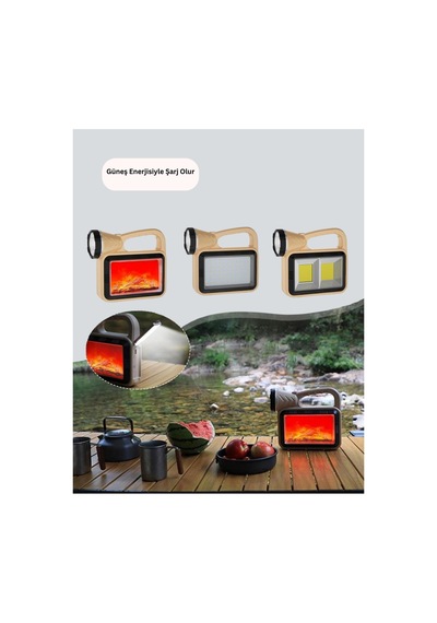 Astraltech Solar Cob Alev Efektli Lamba Güneş Enerjili, Suya Dayanıklı, Taşınabilir Çok Rnekli