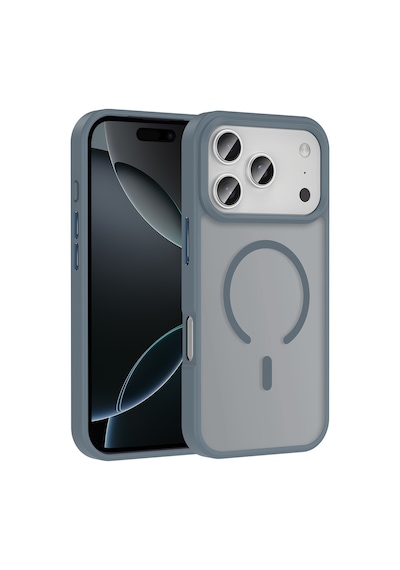 Apple Uyumlu iPhone 17 Pro Max İçin Magsafe İle Kılıf Mat Yüzey Sio Kapak Gri