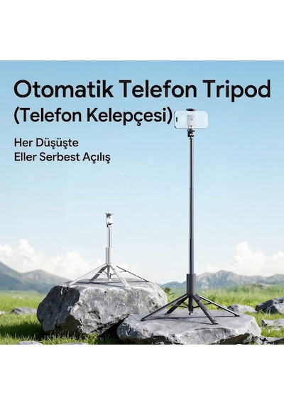 Ulanzi Mt86 Otomatik Açılır Telefon Tripodu Selfie Çubuğu Siyah - S023