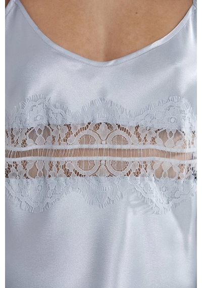 Pierre Cardin 2490 Bayan Sabahlıklı Saten Şort Takım Mist