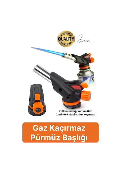 Svein Portatif Ayarlı Pürmüz Başlığı Mutfak Bütan Pişirme Çakmak Alev Barbekü Ateş Piknik Aleti Paslanmaz Çok Renkli