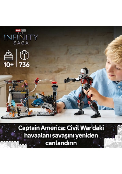 LEGO® Marvel Kaptan Amerika: Kahramanların Savaşı Aksiyon Savaşı 76314 - 8 Minifigür İçeren Yaratıcı Oyuncak Yapım Seti (736 Parça)