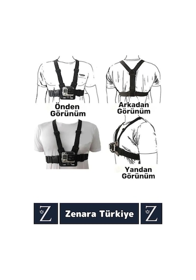 Tüm Modellerle Uyumlu Bisiklet Tırmanış Outdoor Ayarlanır Aksiyon Kamerası Göğüse Sabitleme Kemeri Çok Renkli