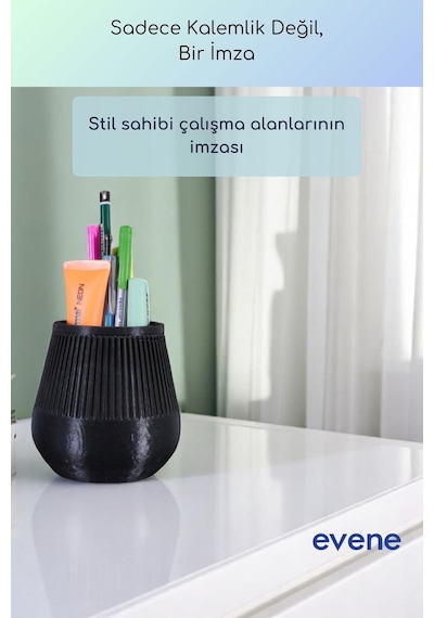 Kalemlik Masa Kalemliği Organizer Kalemlik Siyah Renk Model 88 Çok Renkli