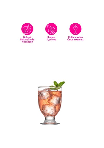 Lav Tokyo Cam Meşrubat Bardağı 6'lı 290 ml (Su/Kokteyl Bardağı , Tatlı Servisi )