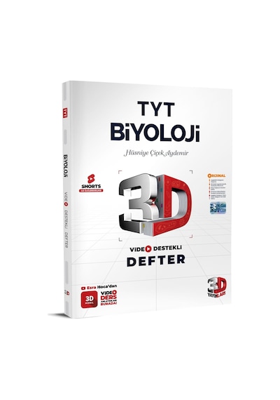 TYT Biyoloji Video Destekli Defter 2024  -  Hüsniye Çiçek Aydemir  -  3D Yayınları