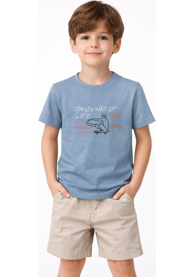 Yale Kids 3-8 Yaş Erkek Çocuk Tişört Mavi