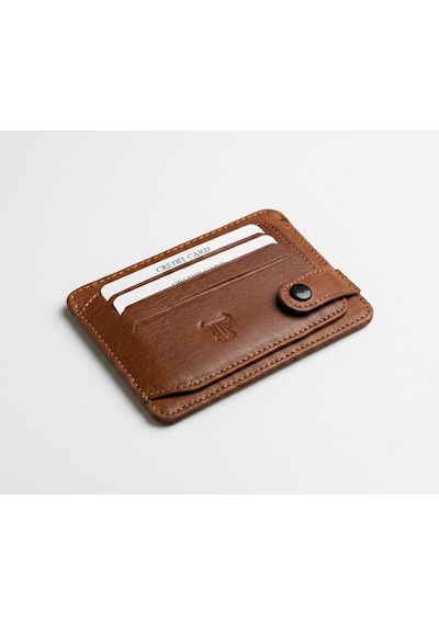 Passtell %100 Hakiki Deri Trend Model Minimalist Unisex Kredi Kartlık Ve Cüzdan Ebatlar 11,5 Cm /8,5 Cm Taba