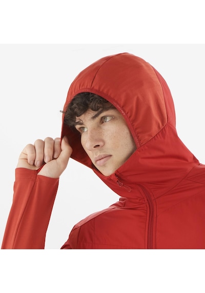 Salomon Outlıne All Season Hybrıd Erkek Tam Fermuar Polar Red Dahlıa Lc2152000 Kırmızı